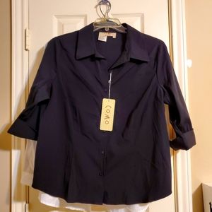 NWT Como black blouse fitted top